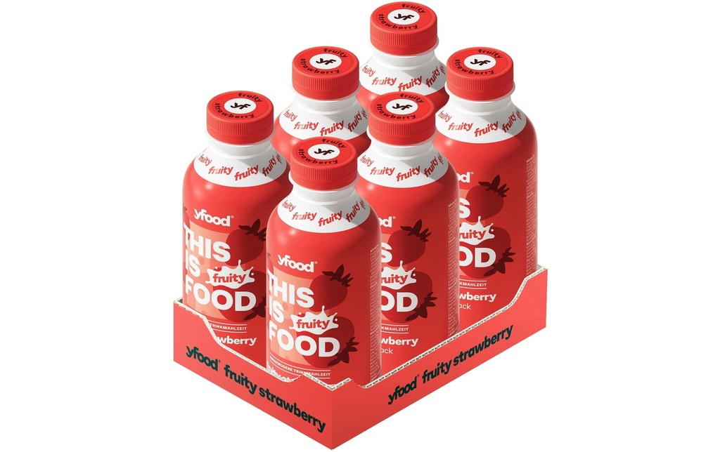 YFOOD Repas à boire Fruity Strawberry 6 x 500 ml