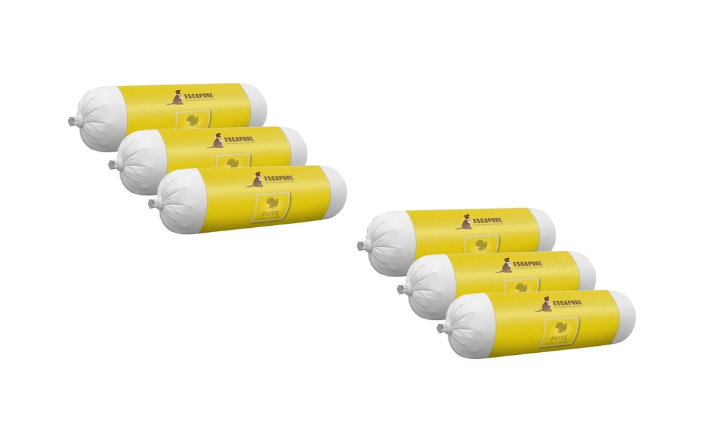 Escapure Alimentation humide Saucisse Dinde, 6 x 400 g