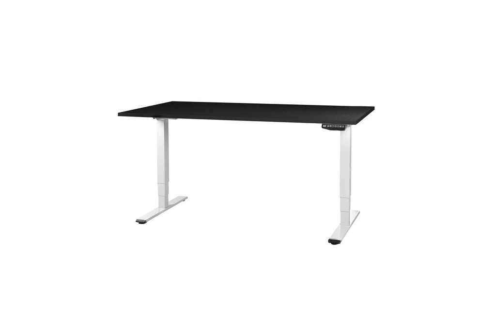 Contini table de bureau réglable en hauteur 1.6x0.8 m noir/structure blanche
