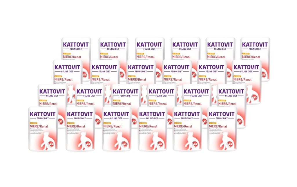 Kattovit Alimentation humide Rein/Poulet Renal, 24 x 85 g