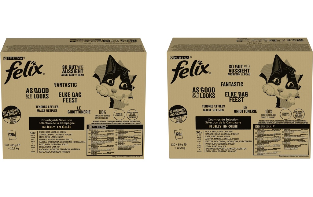 Felix Alimentation humide Viande AGAIL, 2 x 120 x 85 g