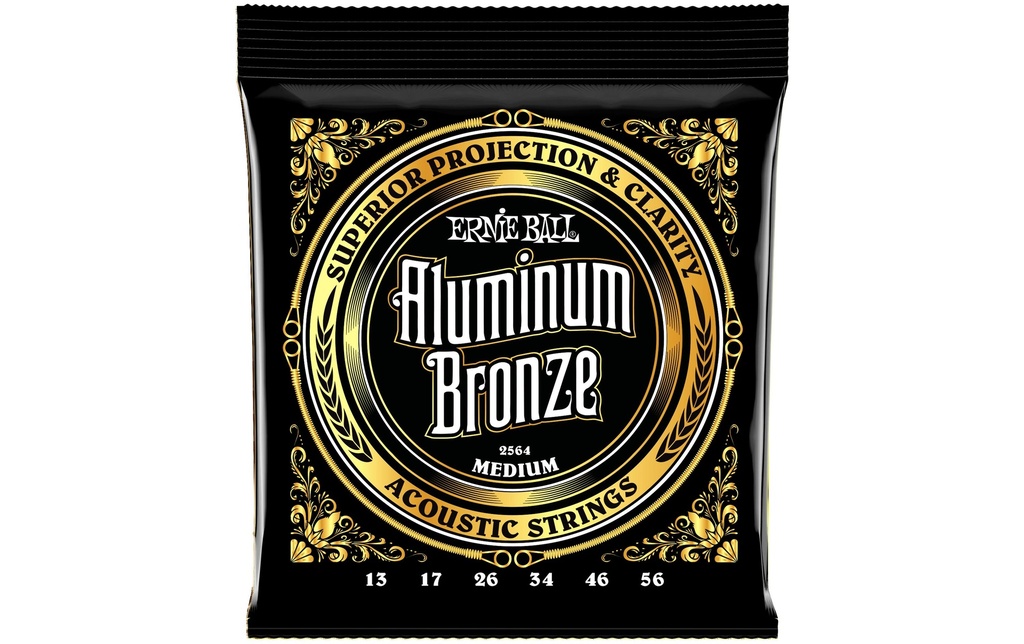 Ernie Ball Cordes de guitare 2564 Aluminum Bronze – Medium 13-56