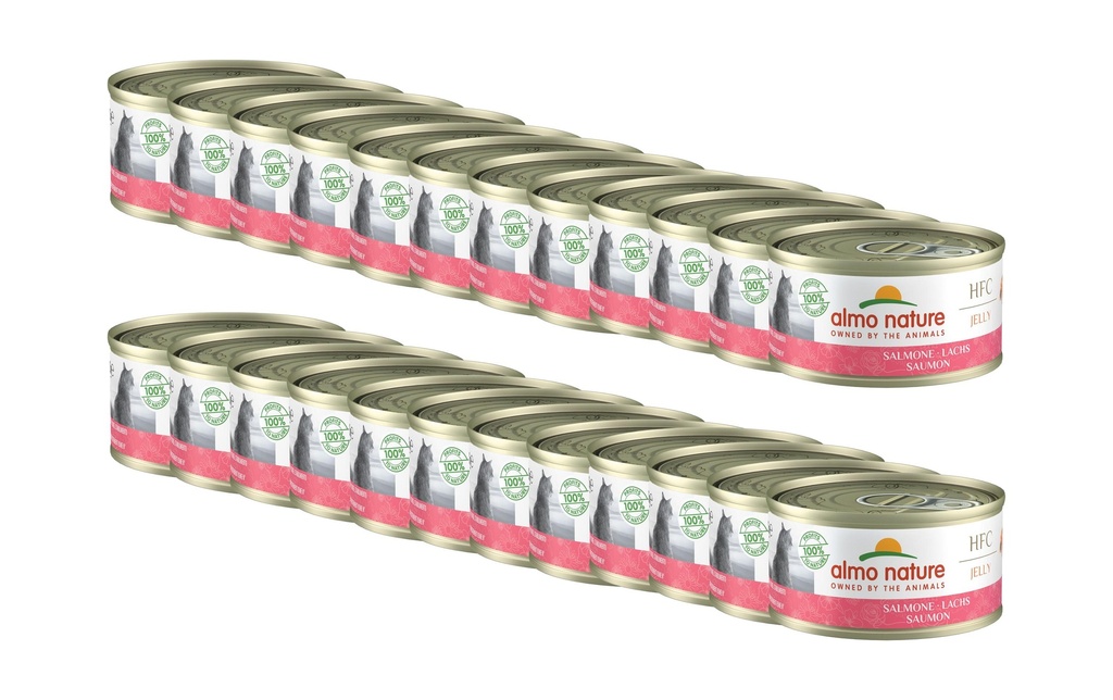 Almo Nature Alimentation humide HFC Jelly au saumon, 24 x 70 g