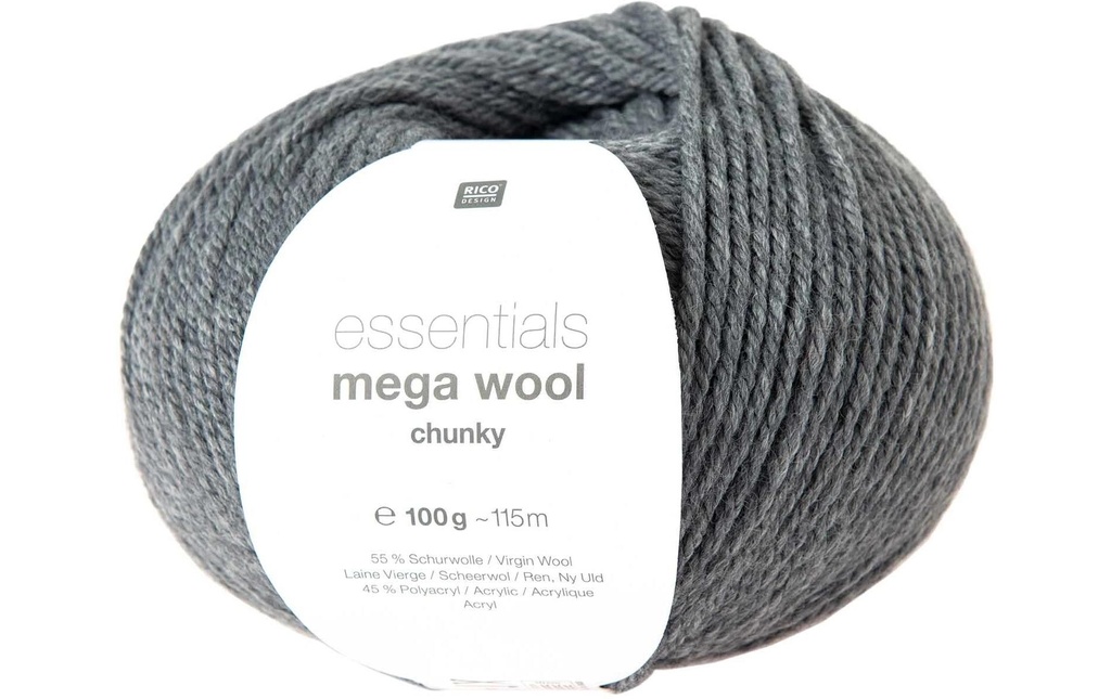 Rico Design Laine Essentials Mega Wool chunky 100 g, Gris