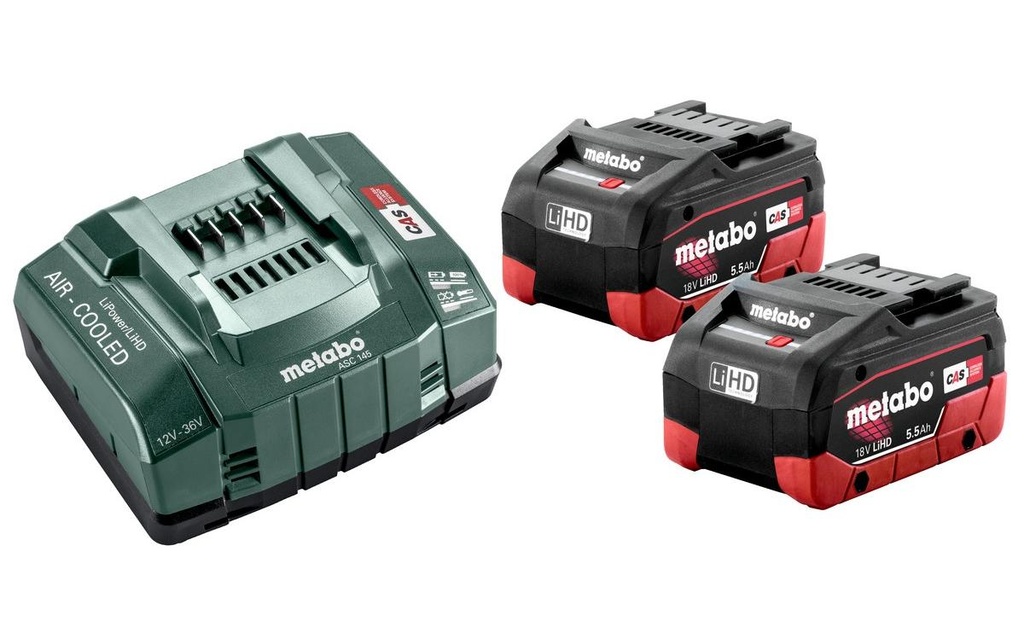 Metabo Batteries et chargeurs Basis-Set 2 x LiHD 5.5 Ah