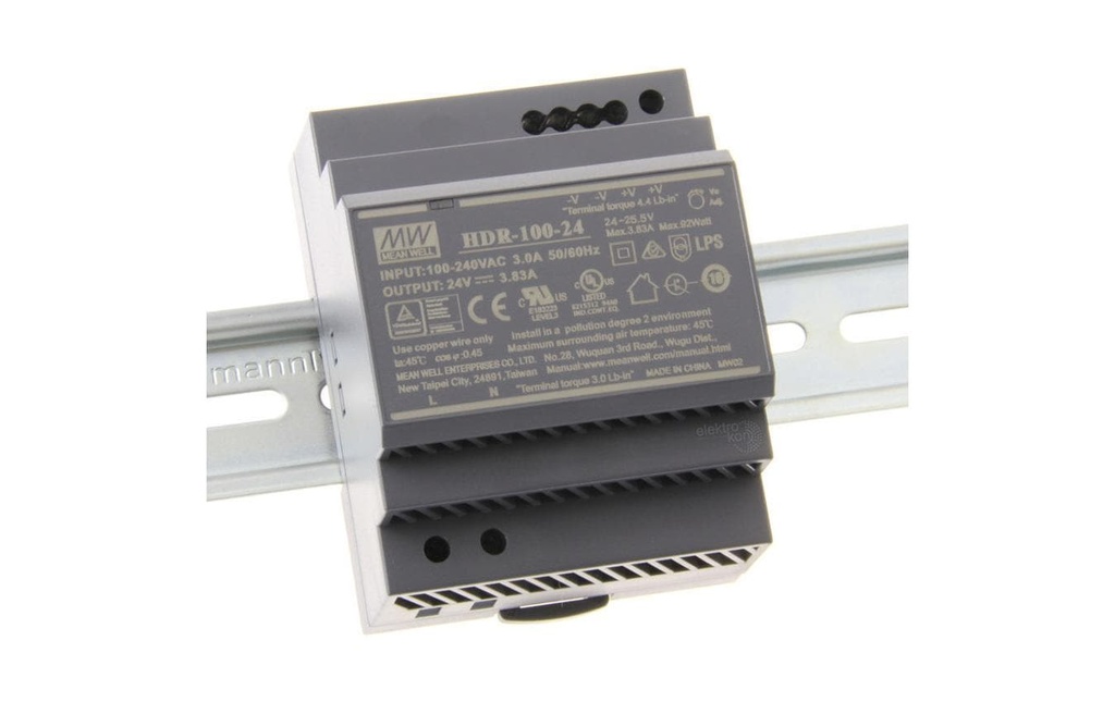 MeanWell Blocs d’alimentation pour rail DIN  92 W, 24 V
