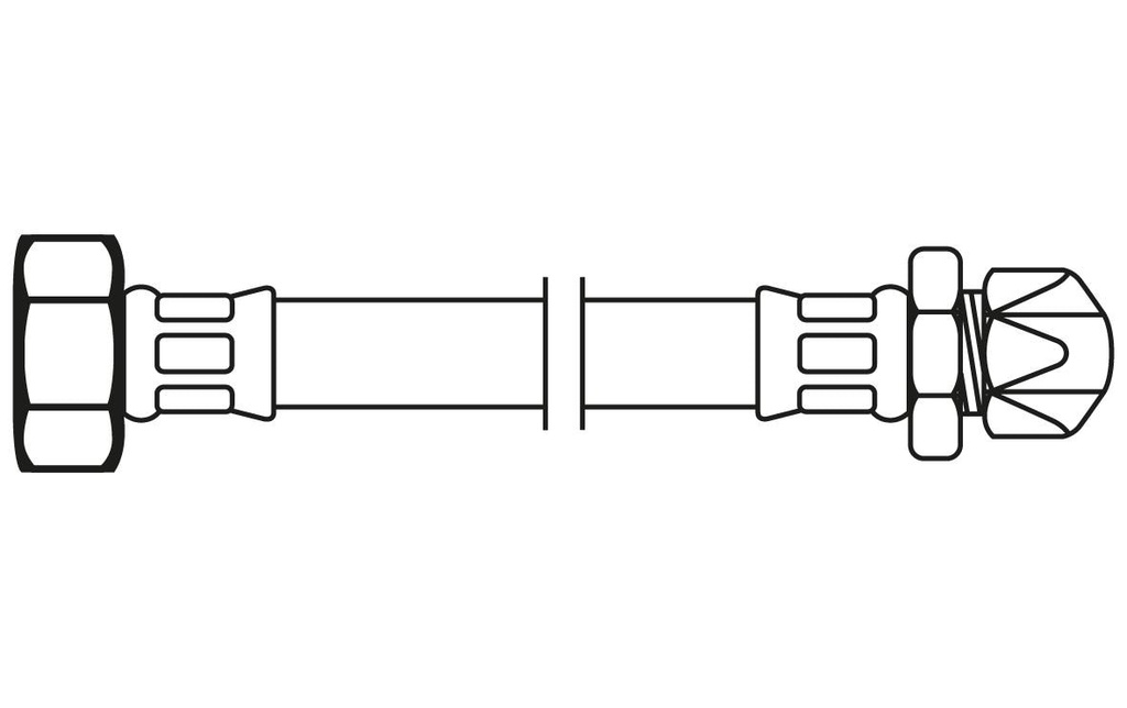 Flexo Tuyau de raccordement DN8 FI x raccord à compression 1/2 x 10 mm / 40 cm