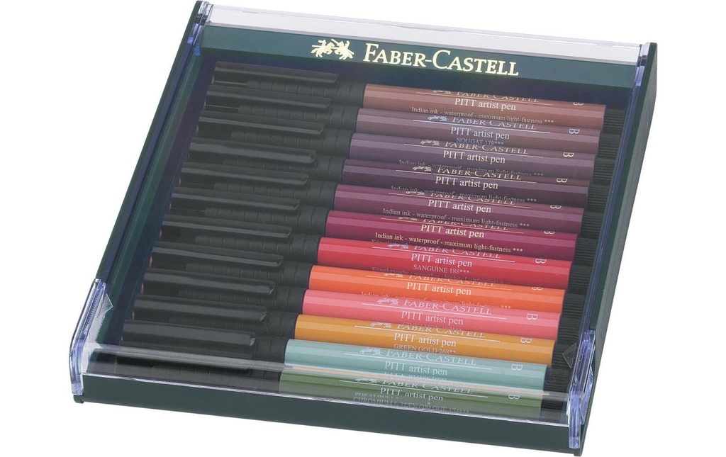 Faber-Castell Crayon à encre de Chine Pitt Artist Pen B Lot de 12