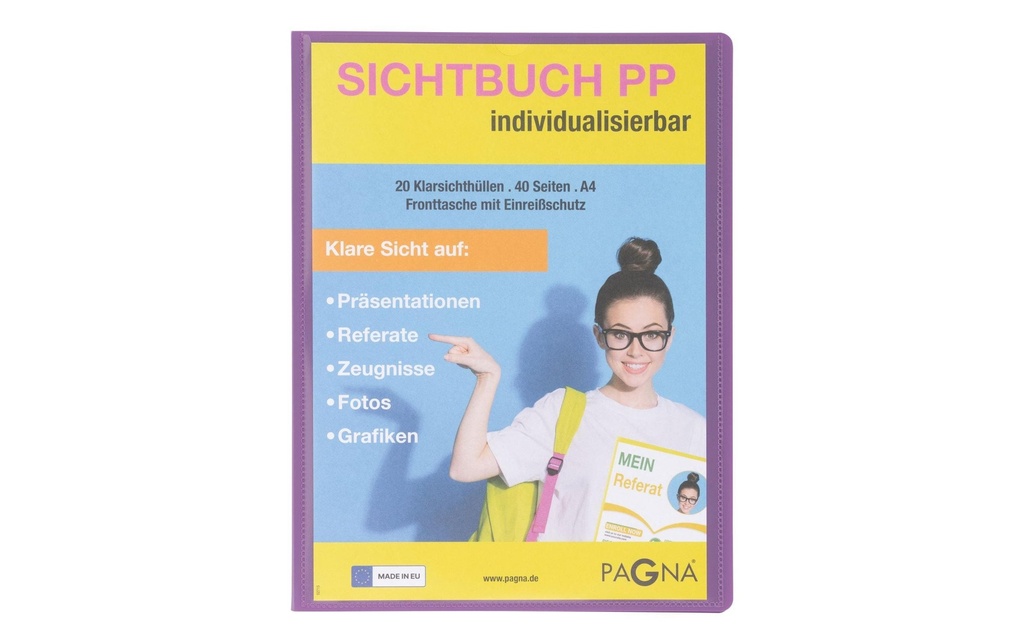 Pagna Chemises de présentation avec poche frontale, School A4 Violet