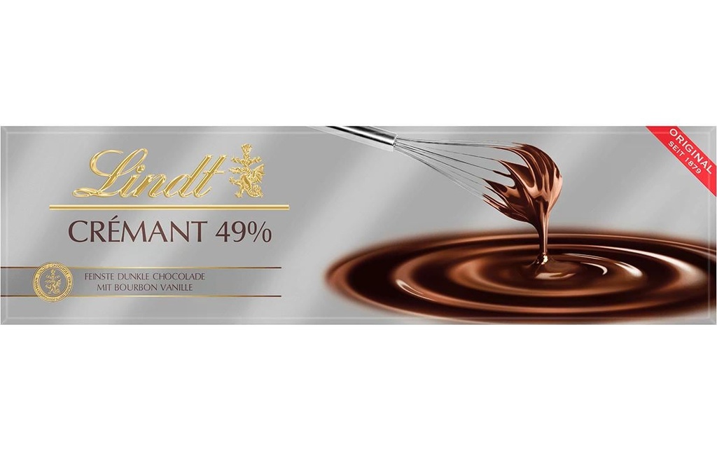 Lindt Tablette de chocolat Crémant Dunkel 49% de cacao 300 g