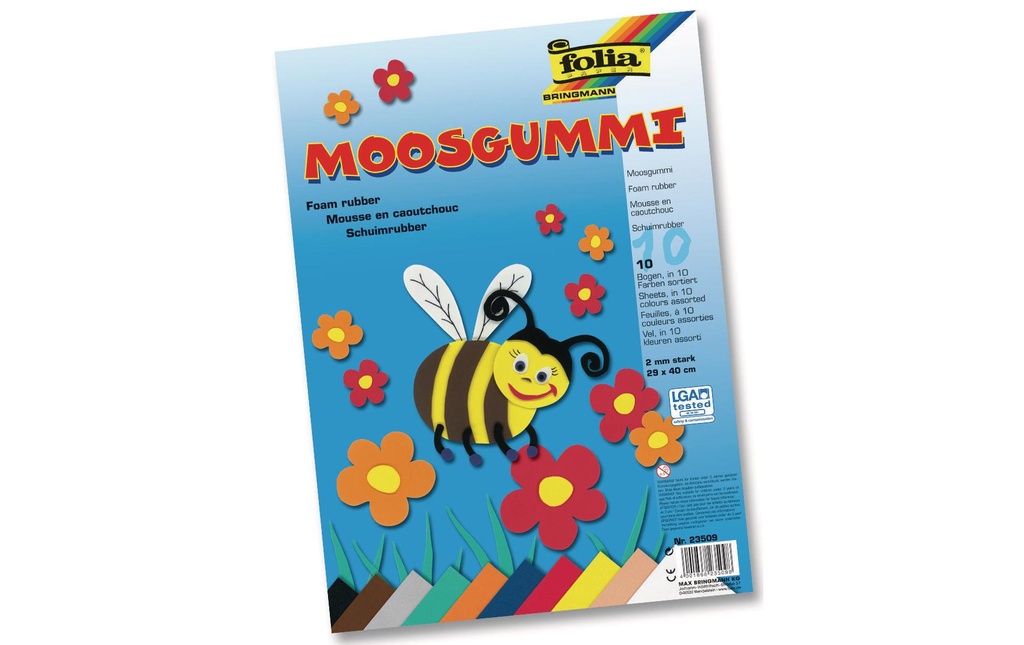 Folia Set de caoutchouc mousse 10 pièces, multicolore