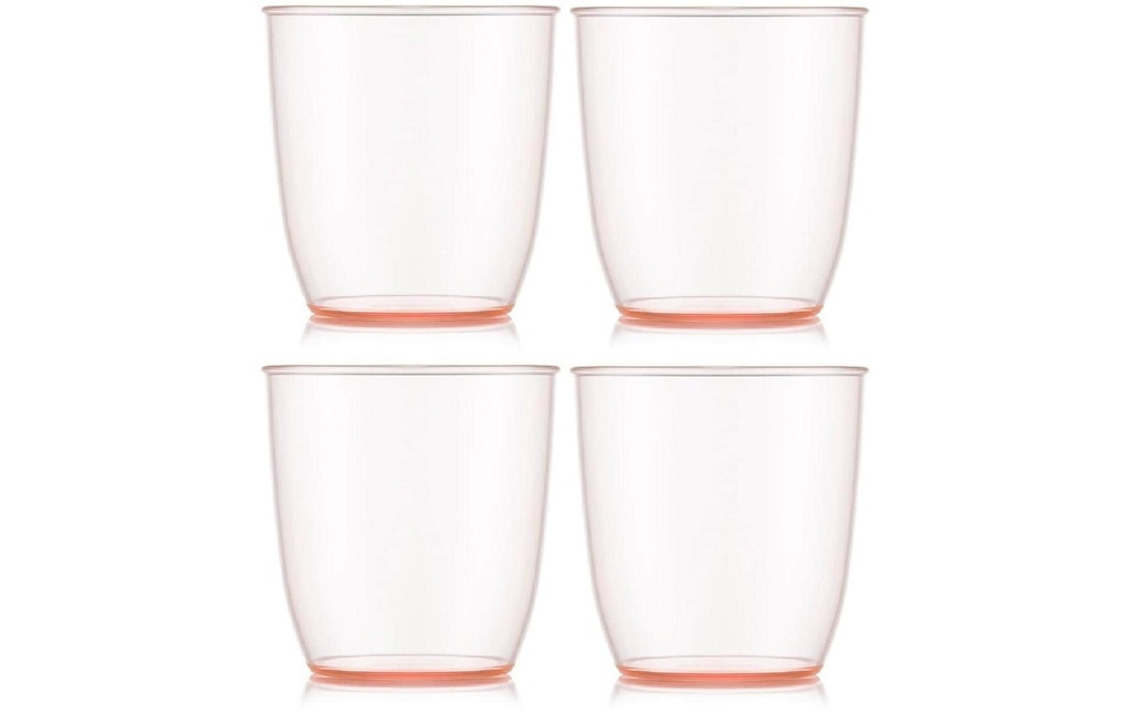 Bodum Gobelet de plein air Kvadrant 200 ml, rose, 4 pièces