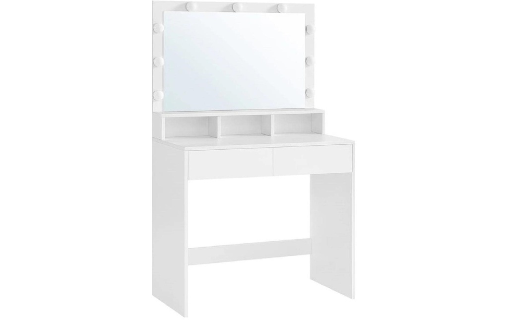 VASAGLE Coiffeuse avec miroir 80 x 140 cm, Blanc