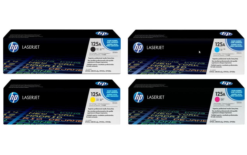 HP Kits arc-en-ciel Nr. 125A (CB540A-CB543A) BL/C/M/Y