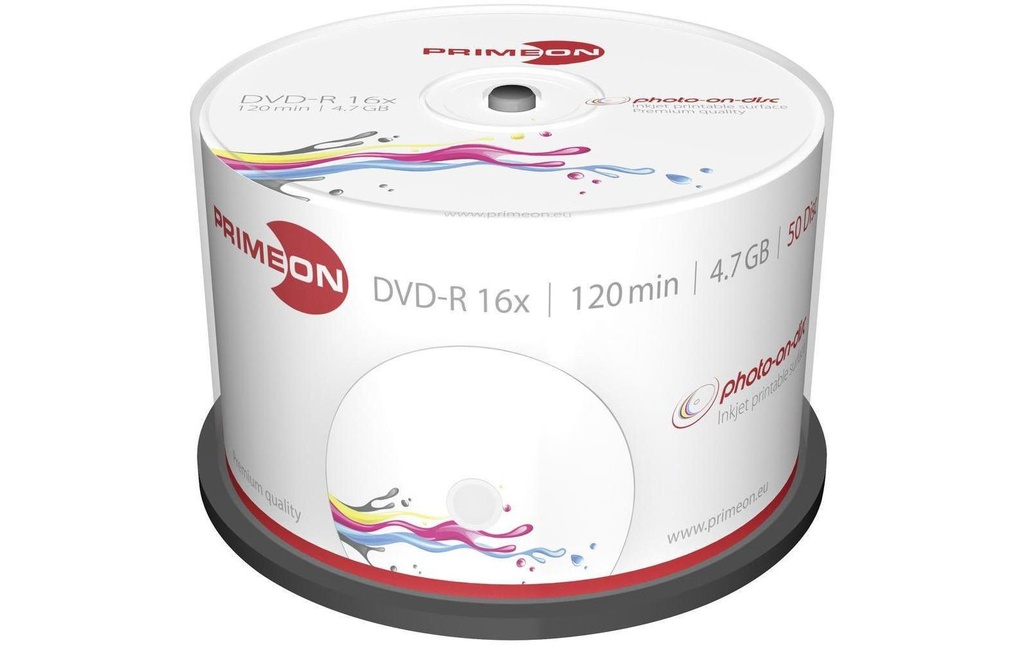 Primeon DVD-R 4.7 GB, tour (50 Pièce/s)