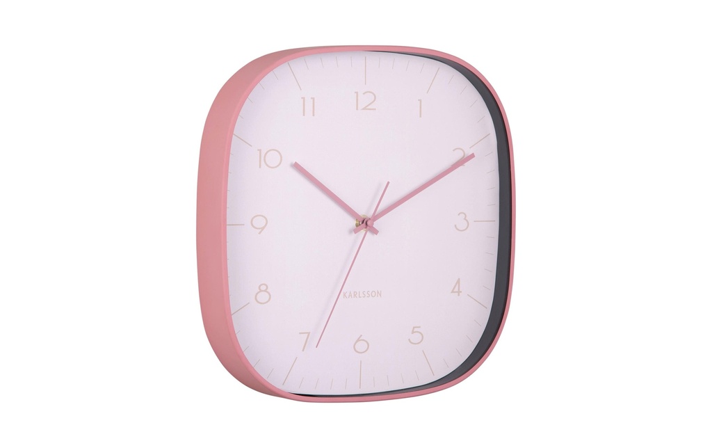 KARLSSON Horloge murale Grato Cuadrado 29 x 29 cm, rose pâle/rose pâle