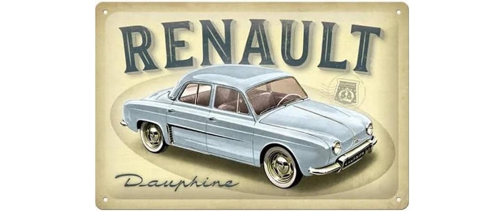 Nostalgic Art Plaque Renault Dauphine Beige