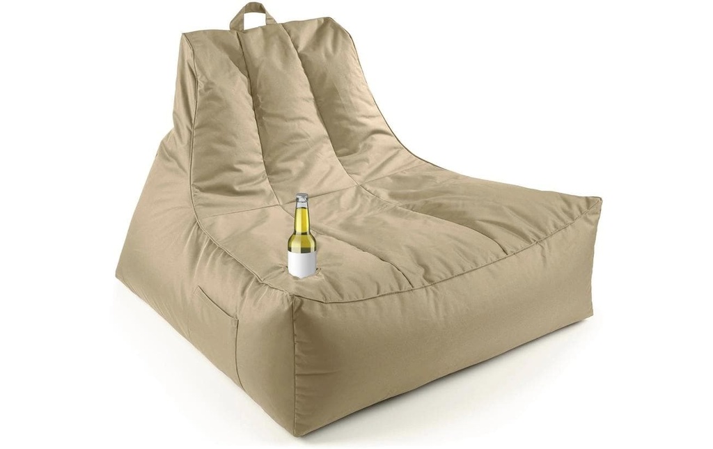 Lumaland sac pour s'asseoir Lounge avec porte-bouteilles Beige, 380 l