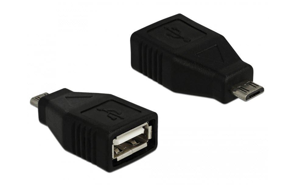Delock Adaptateur USB 2.0 Connecteur micro USB B - Prise USB A