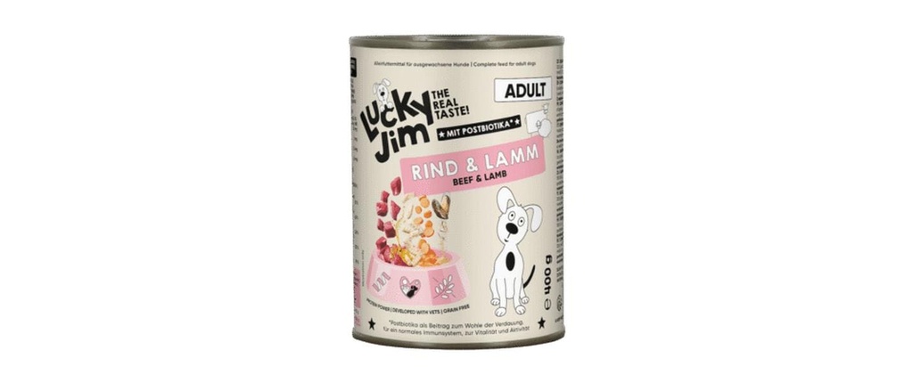 Lucky Jim Alimentation humide Adult bœuf et agneau 400g