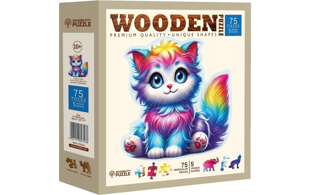 Wooden City Puzzle en bois Fantasy Kitty M 75 pièces