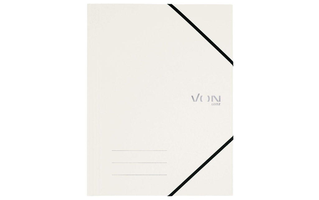 VON Portfolio à ruban élastique A4, carton, Blanc, 5 pièces
