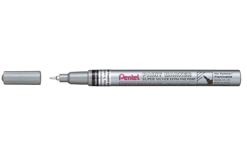 pentel Marqueur indélébile Paint 0.7 mm, Argent métallisé