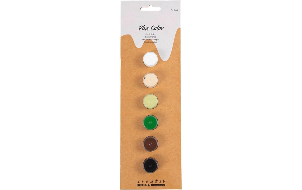 Creativ Company Peinture acrylique Peinture Hobby Plus Color 6 x 5 ml, naturel