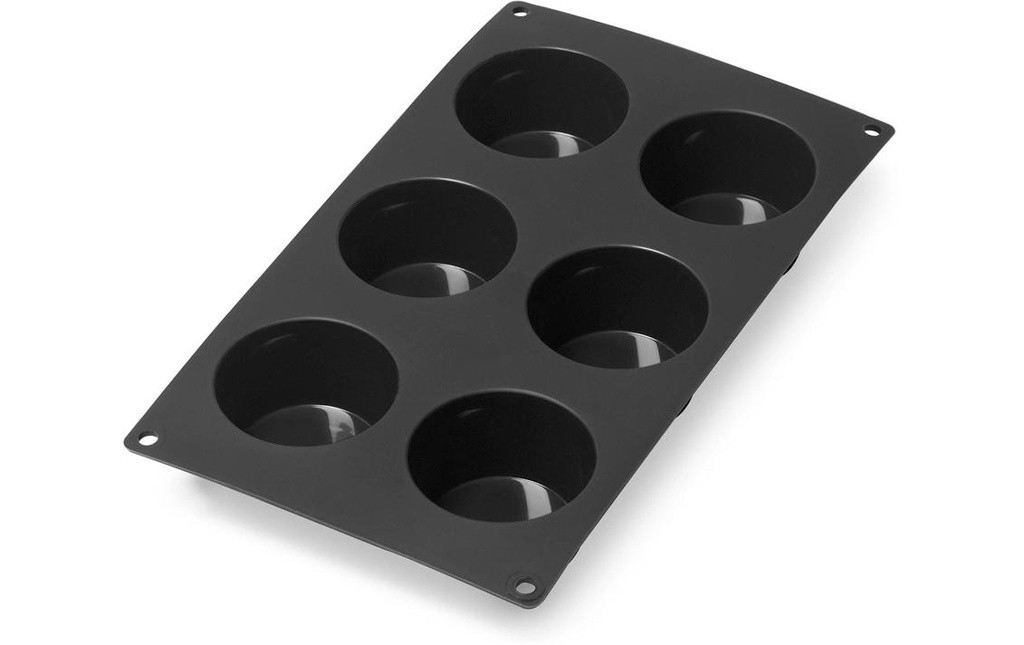 Lékué Moule à muffins Silicone, Noir, 6 alvéoles