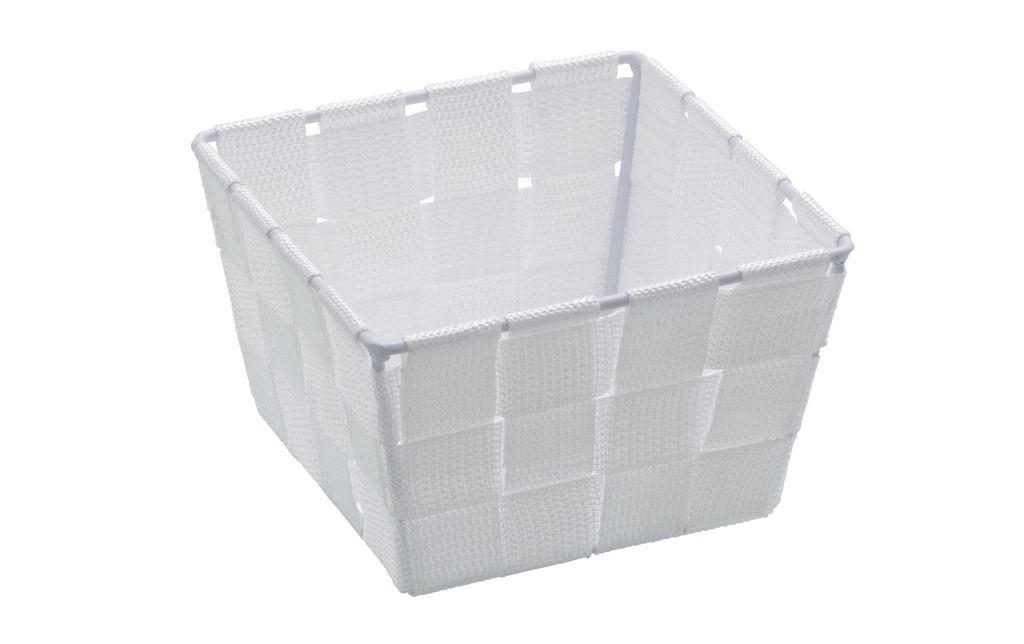 Wenko Panier de rangement Adria Mini Square 14 x 14 x 9 cm, Blanc