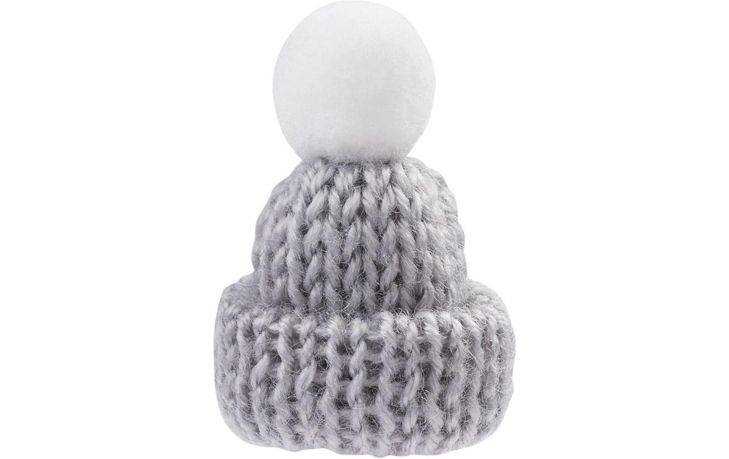HobbyFun Mini ustensiles Bonnet tricoté 2 pièces, gris clair
