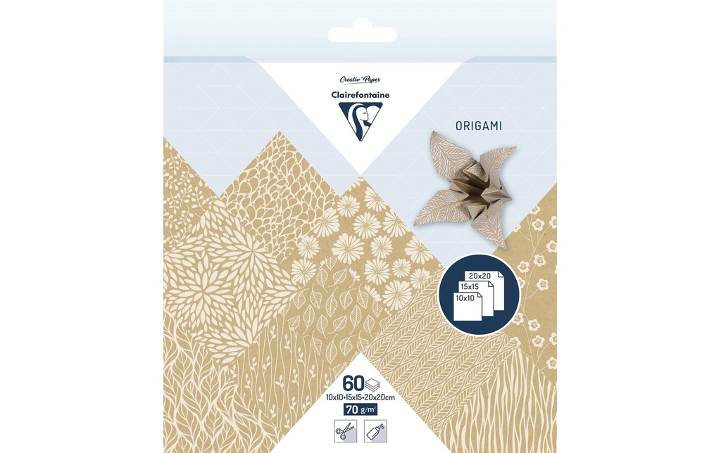 Clairefontaine Feuilles origami Origami Floral 70 g/m², 60 feuilles