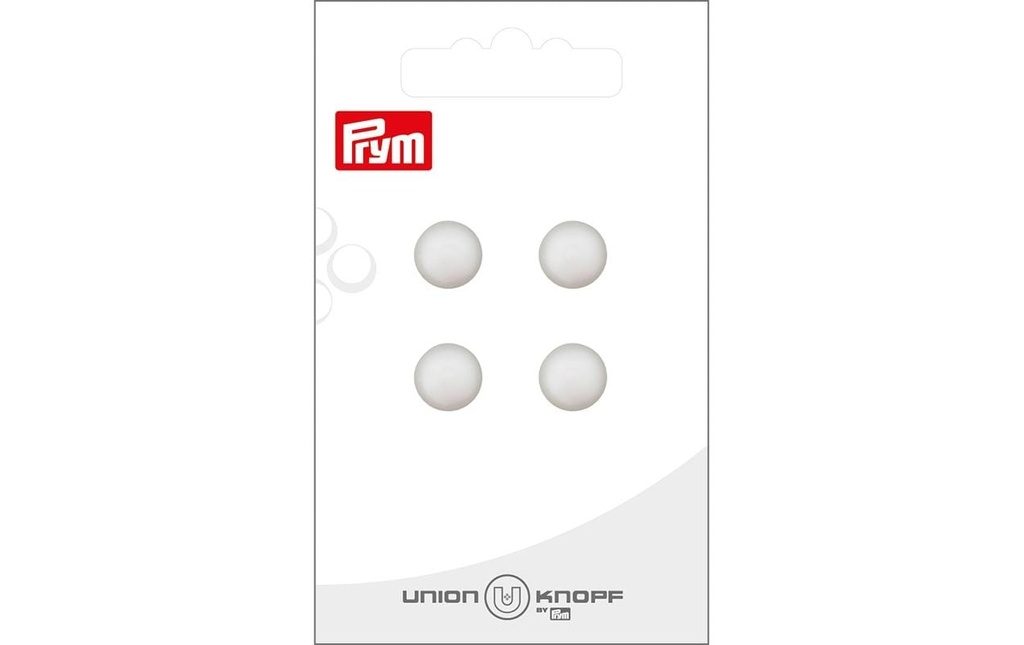 Prym Union Knopf Boutons Polyester 10 mm, 4 pièces, Blanc