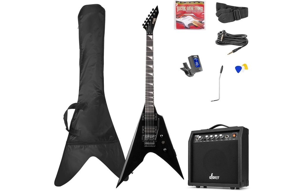 MAX Guitare électrique GigKit Rock Style noir