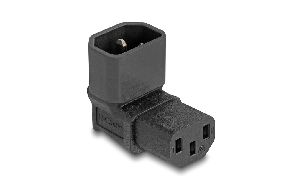 Delock Fiche adaptateur IEC60320 C14 - C13, coudé