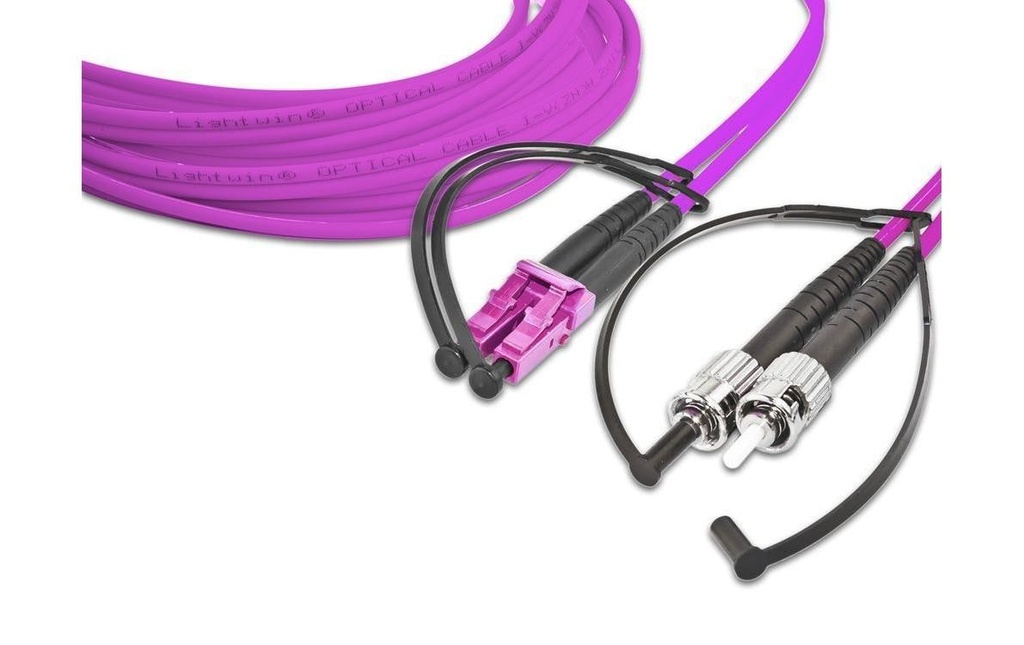 Lightwin Câble patch à fibre optique Multimode LC – ST, OM4, Duplex, 10 m