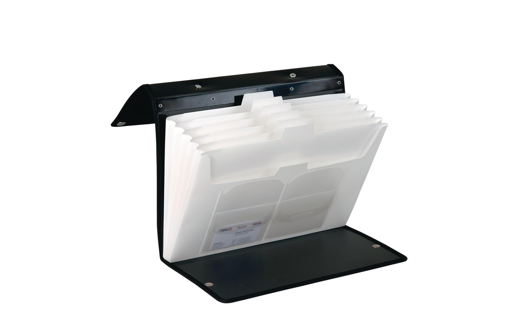 dufco Classeur à soufflet Flip File A4 Soft Touch Noir