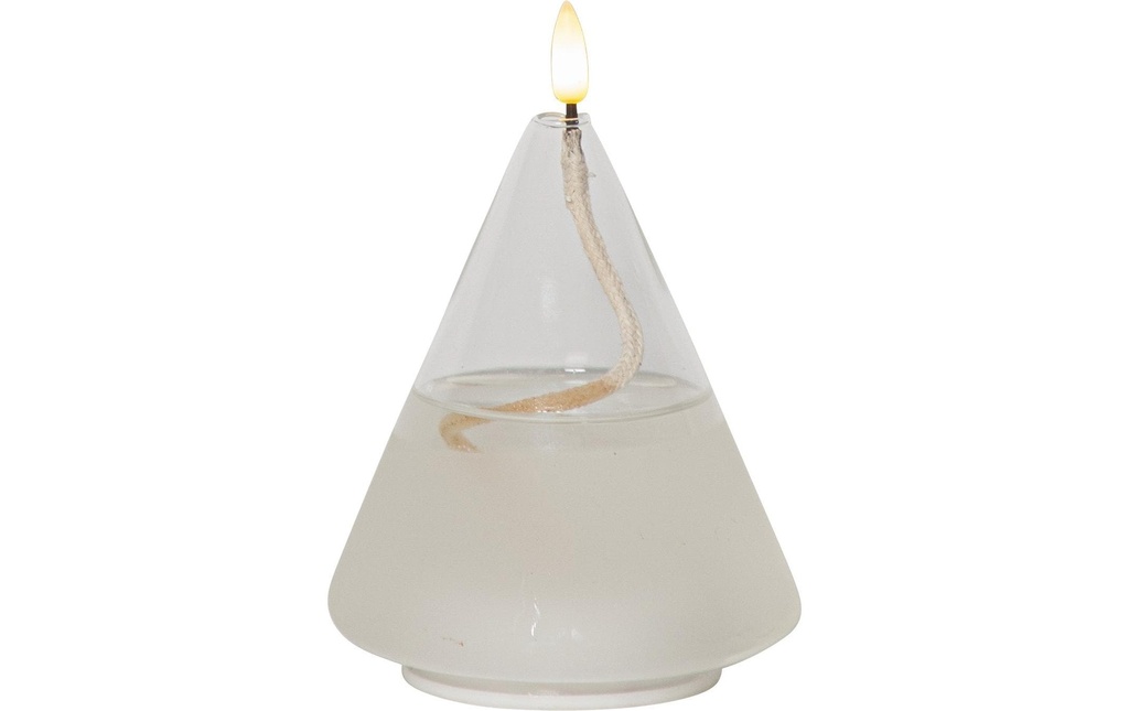 Star Trading Bougie LED Flamme Float, Ø 11 x 15.5 cm, Transparent