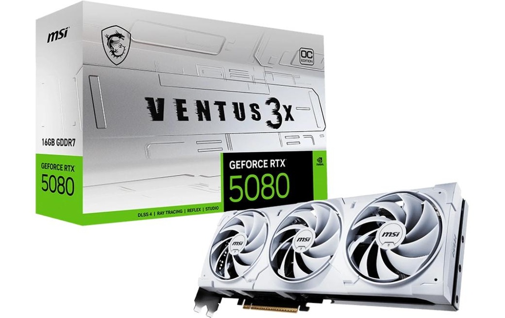 MSI Carte graphique RTX 5080 Ventus 3X OC White 16 GB