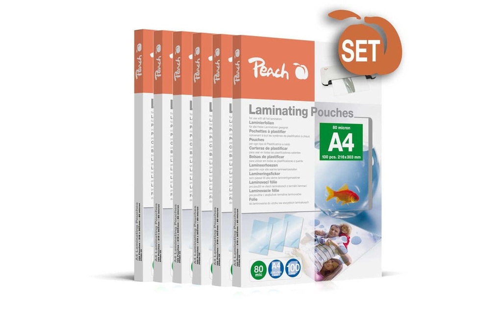 Peach Film laminé A4, , 600 Pièce/s, brillant
