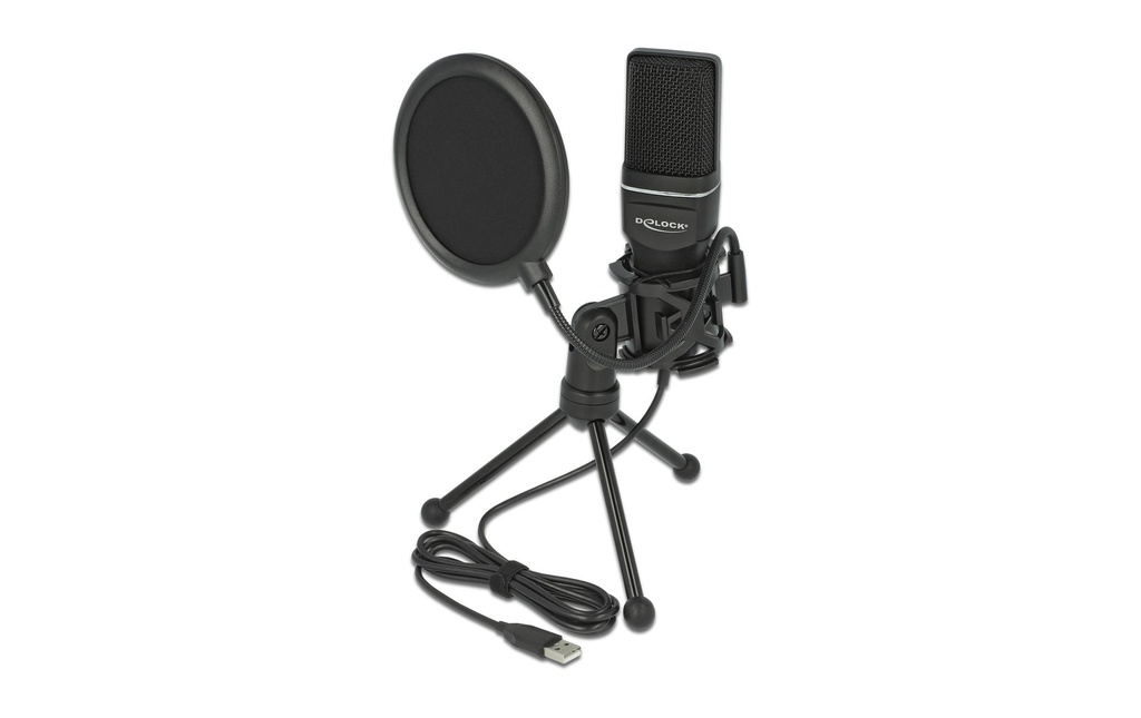 Delock Microphone à condensateur USB pour les jeux et le podcasting