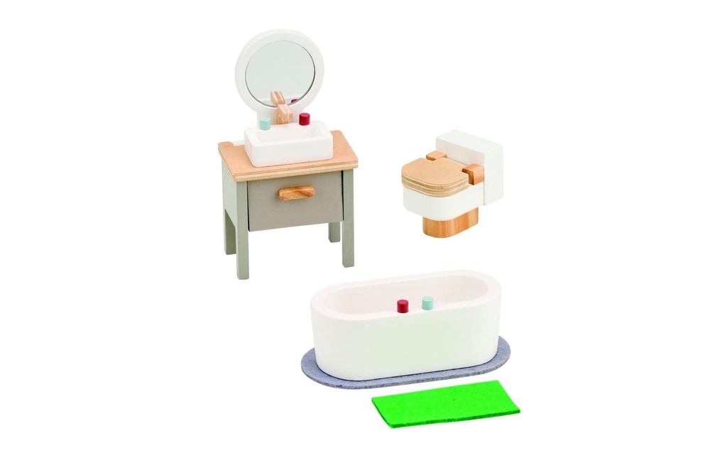 Spielba Holzspielwaren Meuble de maison de poupée Salle de bain