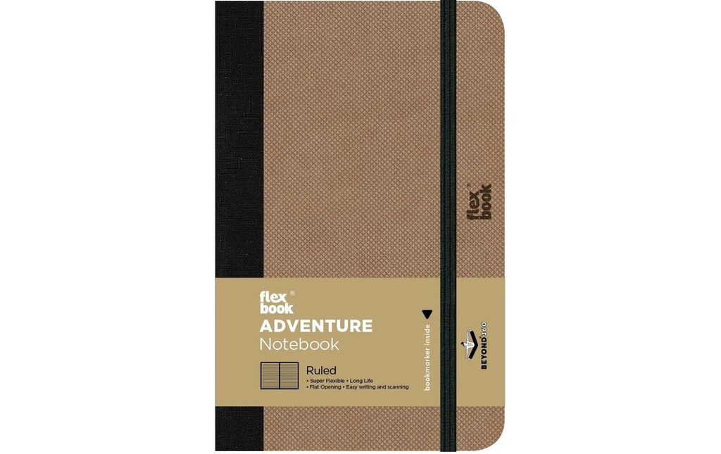 Flexbook Adventure Notebook 9 x 14 cm, À lignes, Camel