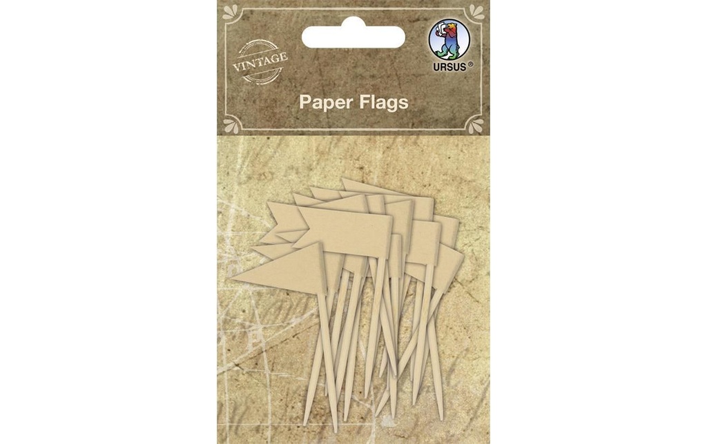 URSUS Kits de papier Drapeaux 16 pièces Marron