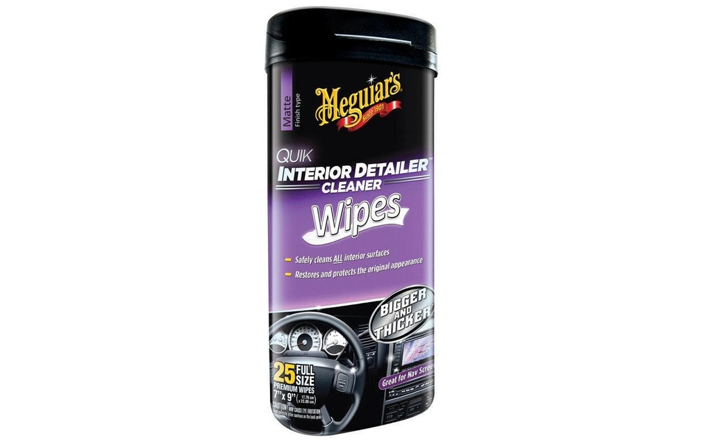 Meguiar's Kits de chiffons de nettoyage Interior Detailer Wipes 25 pièces