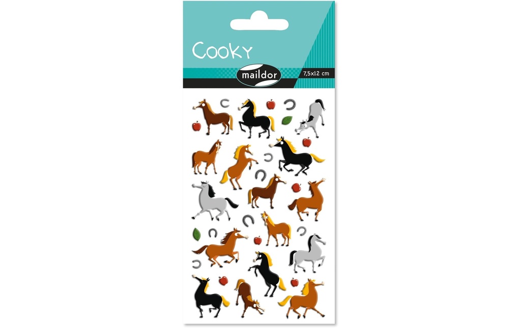 Clairefontaine Autocollant à motif Chevaux Cooky 3D 1 feuille