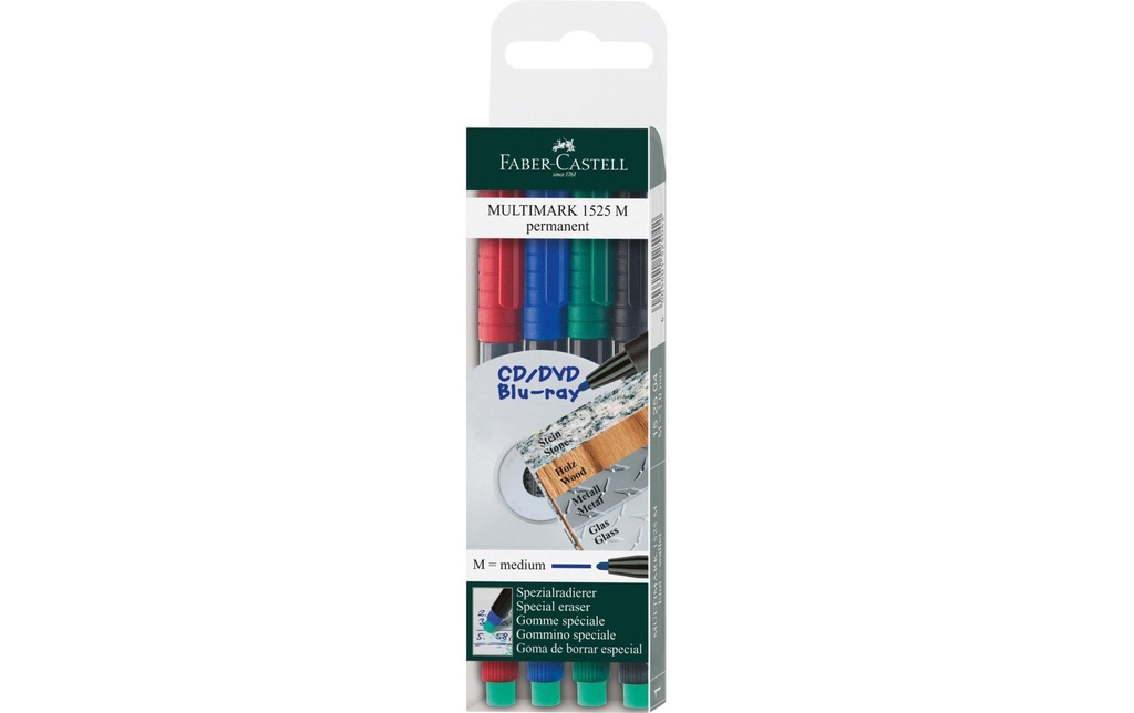 Faber-Castell Marqueur CD/DVD M permanent Caisse de 4