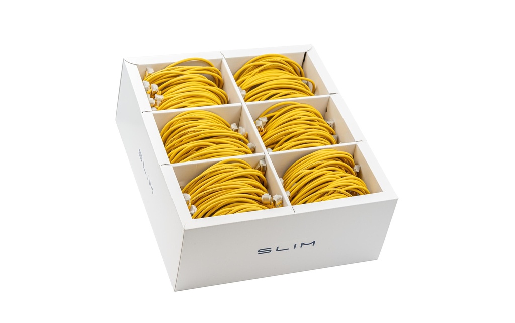 SLIM Câble patch slim RJ-45, Cat 6A, U/FTP, 1.5 m, Jaune, 60-Pack
