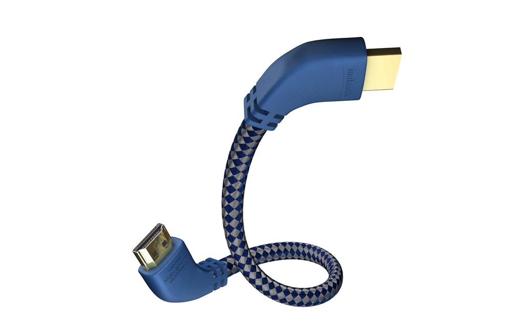 IN-AKUSTIK HDMI Premium 90° avec Ethernet Longueur du câble: 1 m