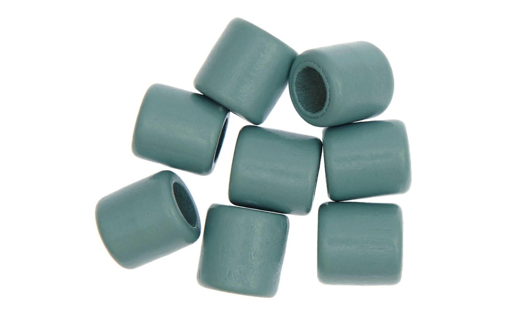 Rico Design Billes de bois Macramé Turquoise, 8 pièces